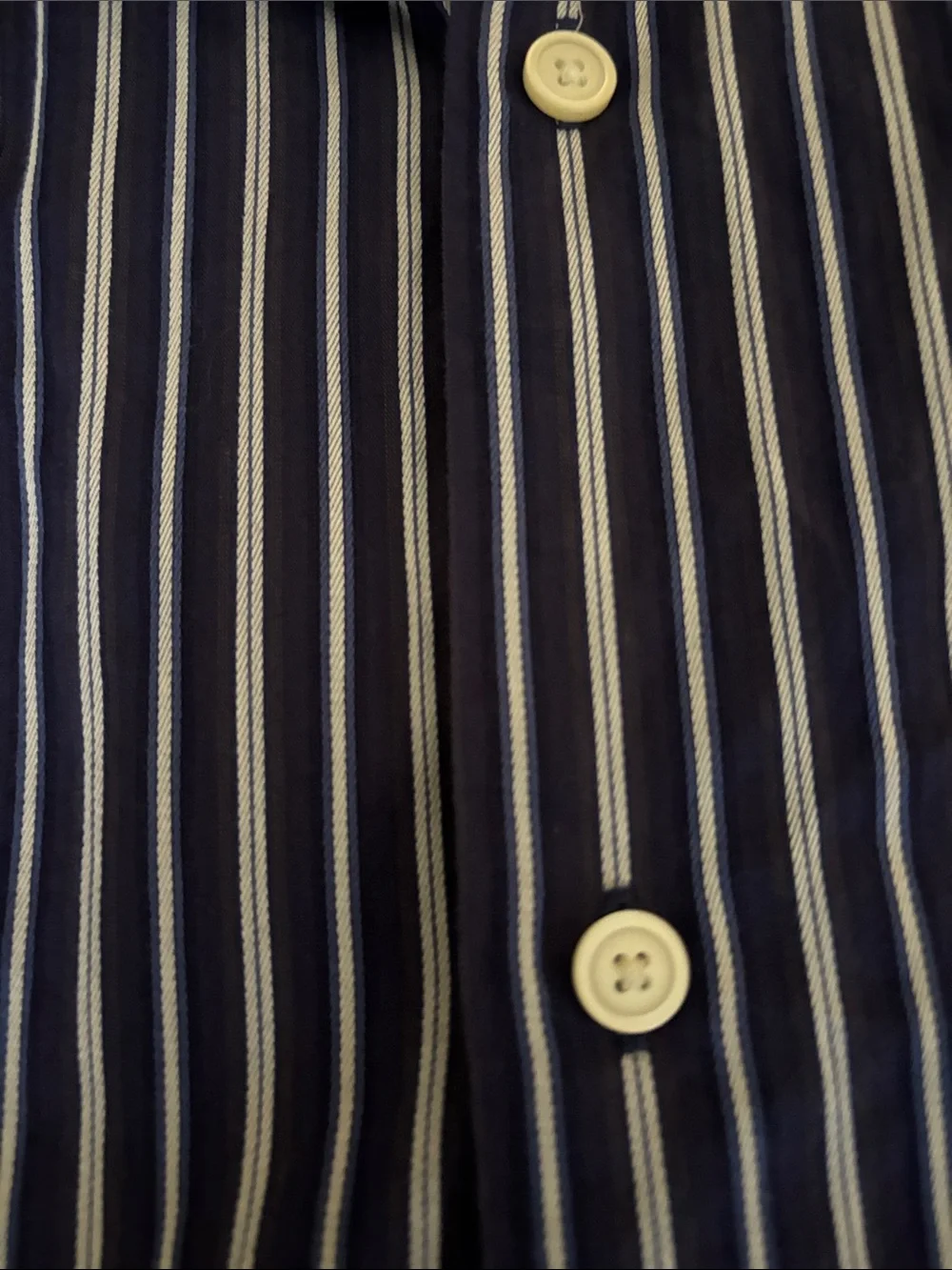 Banana  Republic Navy Blue Striped Button-Up Shirt